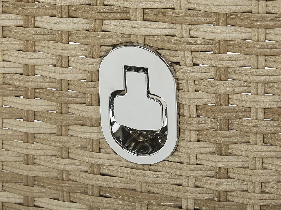 Lounge Set Rattan Hellbraun 2-Sitzer Auflagen Beige Ponza