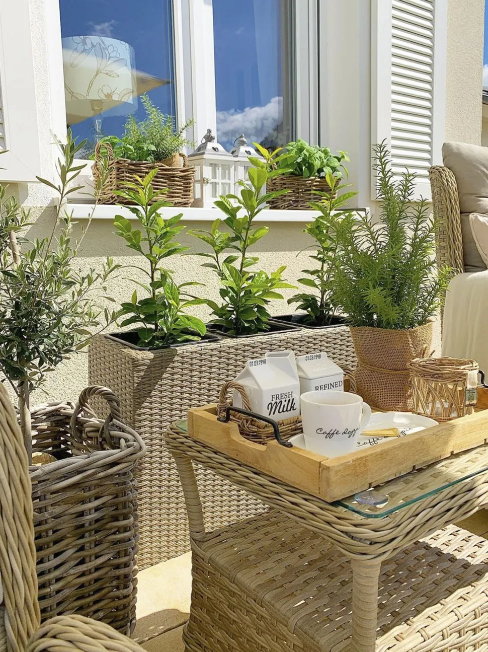 Lounge Set Rattan Hellbraun 2-Sitzer Auflagen Beige Ponza