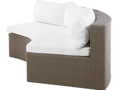 Lounge Set Rattan Hellbraun 9-Sitzer Rund Auflagen Weis Severo