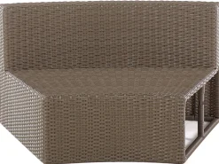 Lounge Set Rattan Hellbraun 9-Sitzer Rund Auflagen Weis Severo