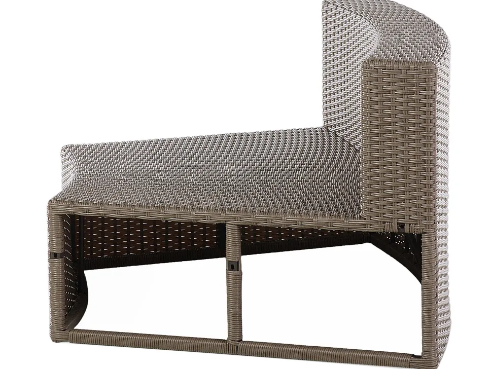 Lounge Set Rattan Hellbraun 9-Sitzer Rund Auflagen Weis Severo