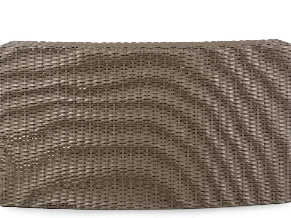 Lounge Set Rattan Hellbraun 9-Sitzer Rund Auflagen Weis Severo