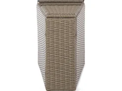 Lounge Set Rattan Hellbraun 9-Sitzer Rund Auflagen Weis Severo