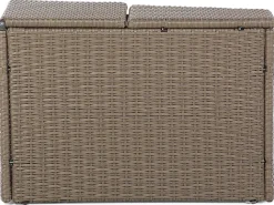 Lounge Set Rattan Hellbraun 9-Sitzer Rund Auflagen Weis Severo