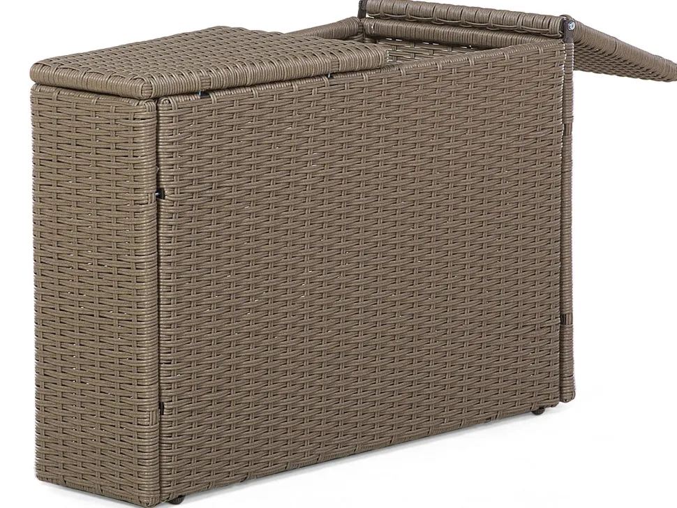 Lounge Set Rattan Hellbraun 9-Sitzer Rund Auflagen Weis Severo