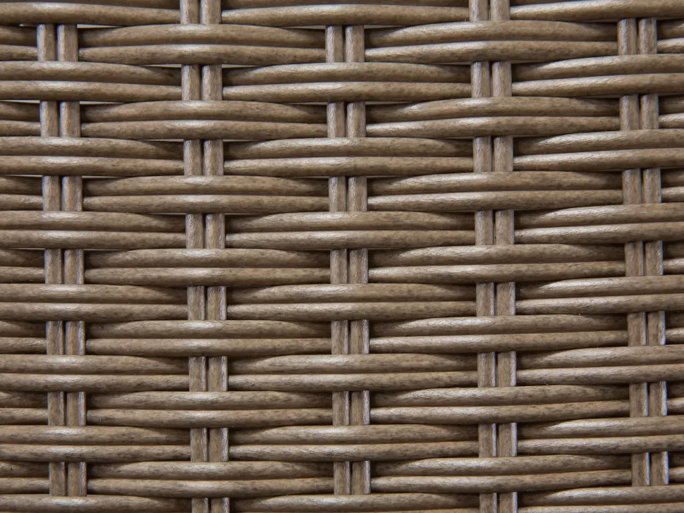 Lounge Set Rattan Hellbraun 9-Sitzer Rund Auflagen Weis Severo
