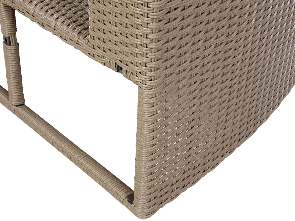 Lounge Set Rattan Hellbraun 9-Sitzer Rund Auflagen Weis Severo