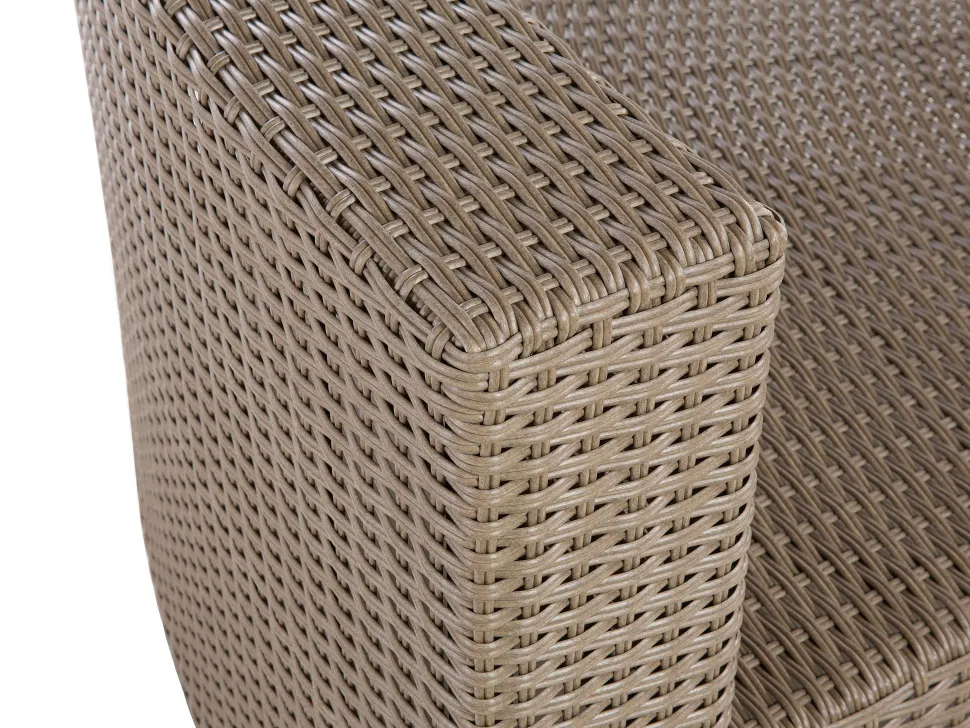 Lounge Set Rattan Hellbraun 9-Sitzer Rund Auflagen Weis Severo
