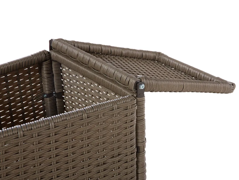 Lounge Set Rattan Hellbraun 9-Sitzer Rund Auflagen Weis Severo