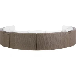 Lounge Set Rattan Hellbraun 9-Sitzer Rund Auflagen Weis Severo