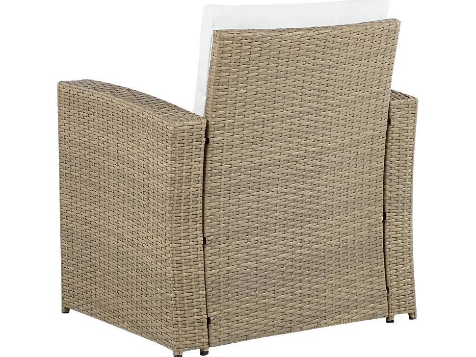Lounge Set Rattan Hellbraun 4-Sitzer Auflagen Cremeweis Luca