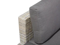 Lounge Set Rattan Hellbraun 5-Sitzer Modular Auflagen Grau Lanciano