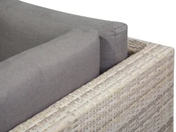 Lounge Set Rattan Hellbraun 5-Sitzer Modular Auflagen Grau Lanciano