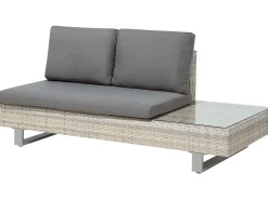 Lounge Set Rattan Hellbraun 5-Sitzer Modular Auflagen Grau Lanciano