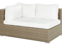 Lounge Set Rattan Hellbraun 8-Sitzer Modular Auflagen Cremeweis Maestro Ii
