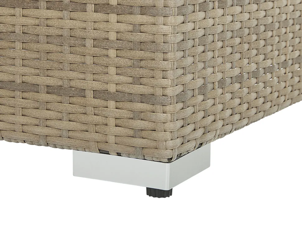 Lounge Set Rattan Hellbraun 8-Sitzer Modular Auflagen Cremeweis Maestro Ii