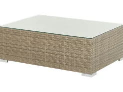 Lounge Set Rattan Hellbraun 8-Sitzer Modular Auflagen Cremeweis Maestro Ii