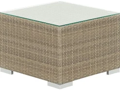 Lounge Set Rattan Hellbraun 8-Sitzer Modular Auflagen Cremeweis Maestro Ii
