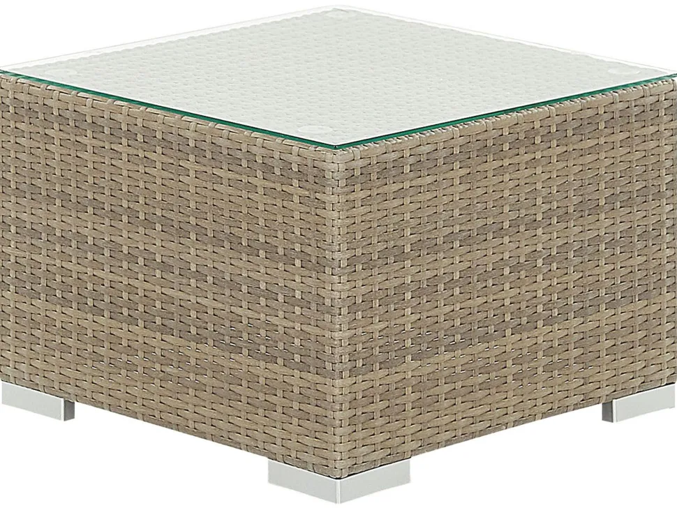 Lounge Set Rattan Hellbraun 8-Sitzer Modular Auflagen Cremeweis Maestro Ii