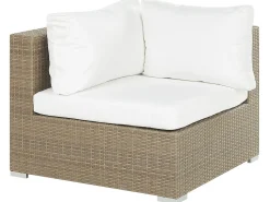 Lounge Set Rattan Hellbraun 8-Sitzer Modular Auflagen Cremeweis Maestro Ii