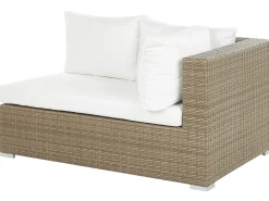 Lounge Set Rattan Hellbraun 8-Sitzer Modular Auflagen Cremeweis Maestro Ii
