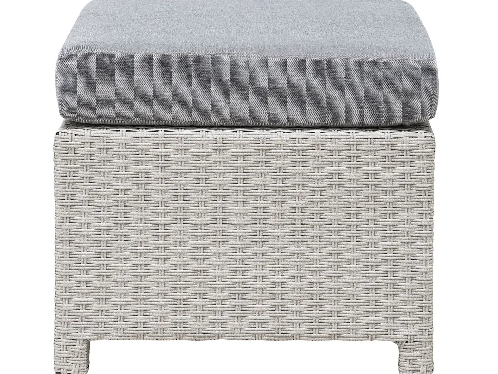 Lounge Set Rattan Hellgrau 4-Sitzer Auflagen Grau Milano