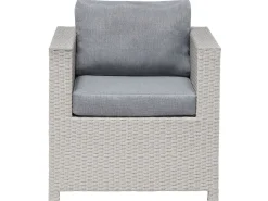 Lounge Set Rattan Hellgrau 4-Sitzer Auflagen Grau Milano