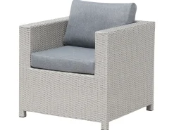 Lounge Set Rattan Hellgrau 4-Sitzer Auflagen Grau Milano