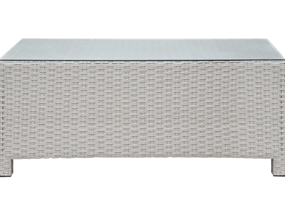 Lounge Set Rattan Hellgrau 4-Sitzer Auflagen Grau Milano