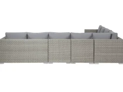 Lounge Set Rattan Hellgrau 8-Sitzer Modular Auflagen Grau Xxl
