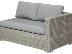 Lounge Set Rattan Hellgrau 8-Sitzer Modular Auflagen Grau Xxl