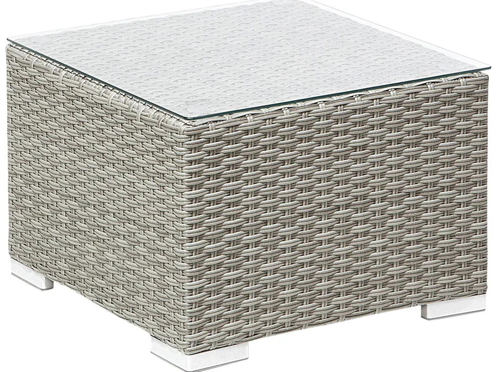 Lounge Set Rattan Hellgrau 8-Sitzer Modular Auflagen Grau Xxl
