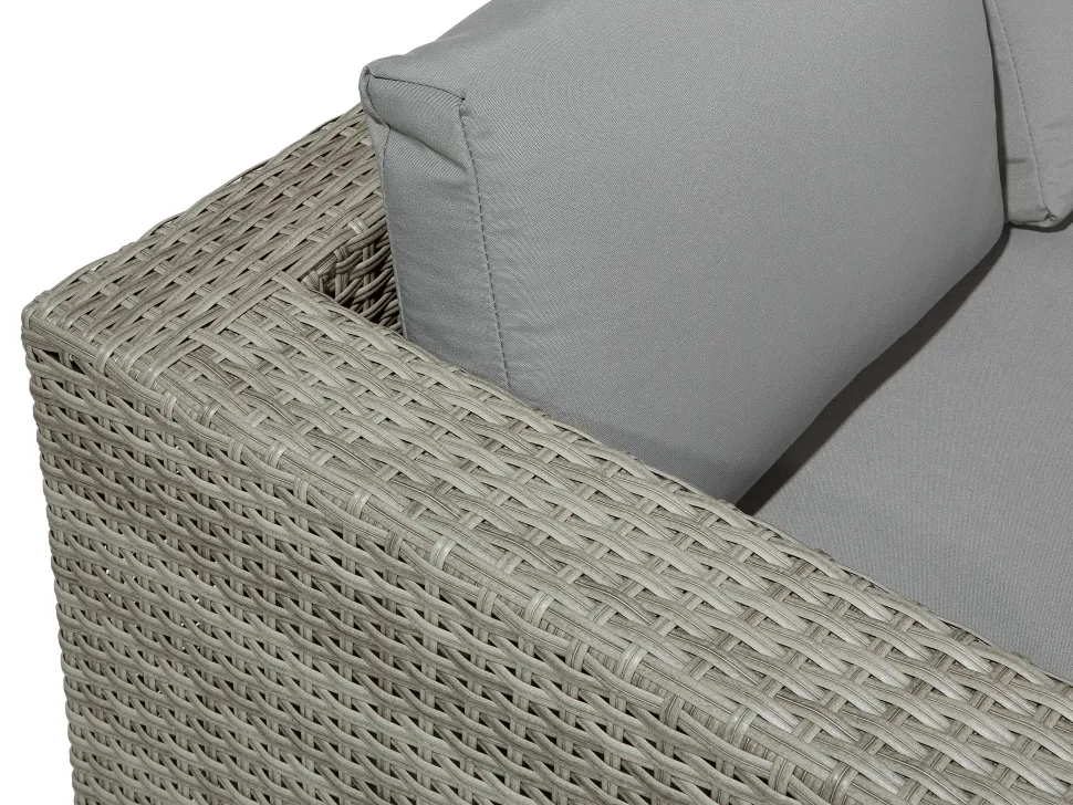 Lounge Set Rattan Hellgrau 8-Sitzer Modular Auflagen Grau Xxl