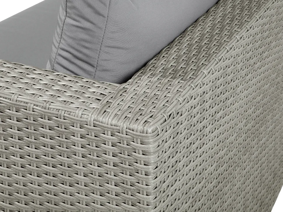 Lounge Set Rattan Hellgrau 8-Sitzer Modular Auflagen Grau Xxl