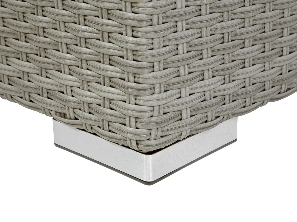 Lounge Set Rattan Hellgrau 8-Sitzer Modular Auflagen Grau Xxl