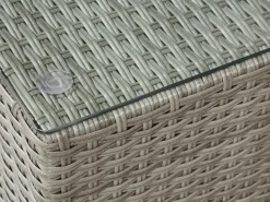 Lounge Set Rattan Hellgrau 8-Sitzer Modular Auflagen Grau Xxl