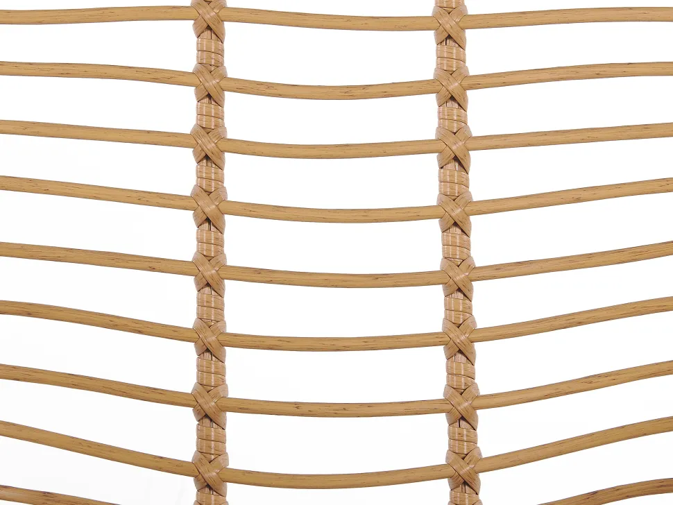 Lounge Set Rattan Naturlich 4-Sitzer Auflagen Schwarz Minori