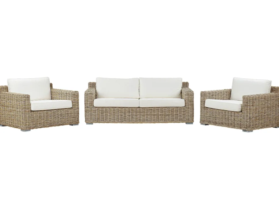 Lounge Set Rattan Naturlich 4-Sitzer Ardea