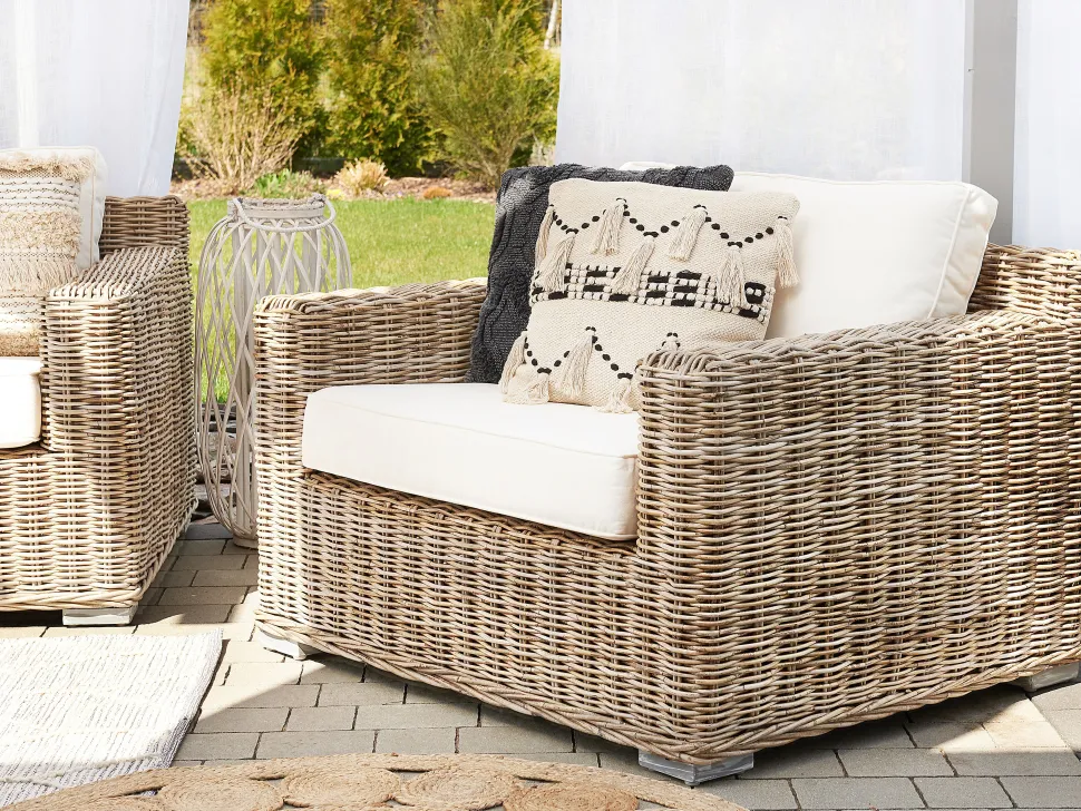 Lounge Set Rattan Naturlich 4-Sitzer Ardea