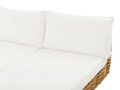 Lounge Set Rattan Naturlich 4-Sitzer Linksseitig Modular Auflagen Cremeweis Varallo
