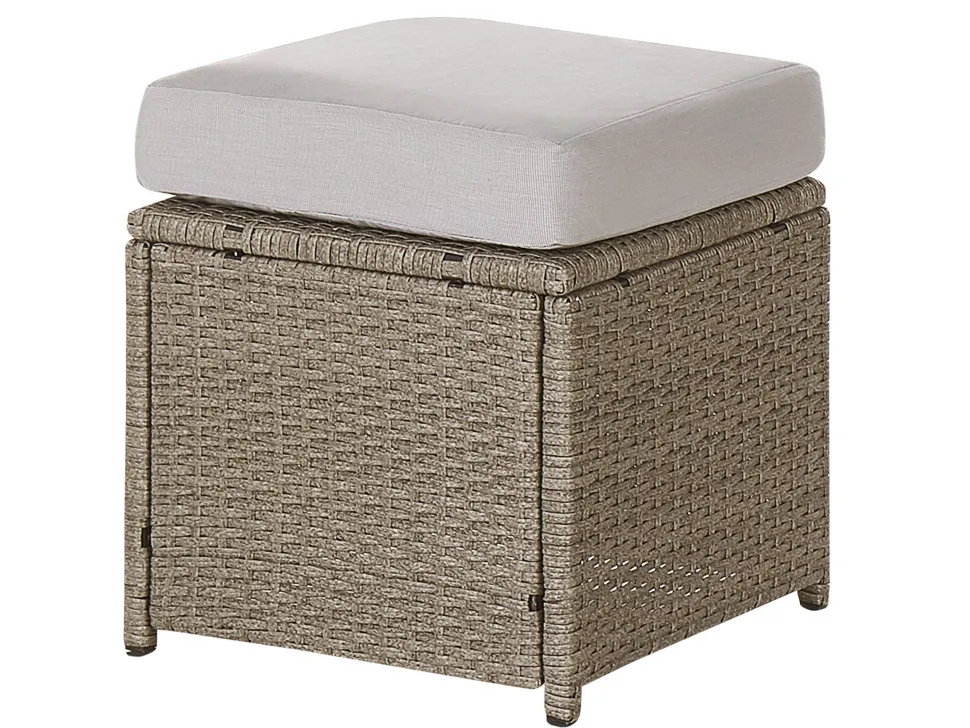 Lounge Set Rattan Taupe 5-Sitzer Auflagen Grau Fonti