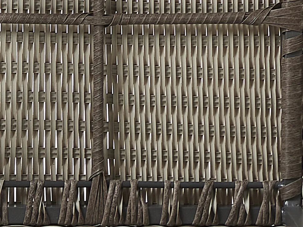 Lounge Set Rattan Taupe 6-Sitzer Linksseitig Modular Auflagen Hellgrau Contare