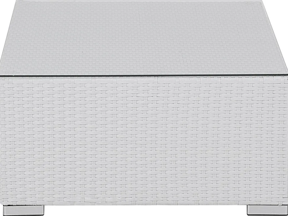 Lounge Set Rattan Weis 8-Sitzer Modular Auflagen Grau Xxl