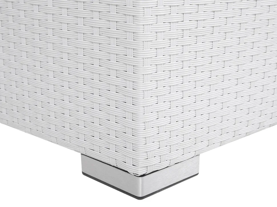 Lounge Set Rattan Weis 8-Sitzer Modular Auflagen Grau Xxl