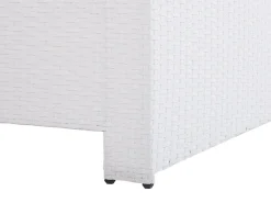 Lounge Set Rattan Weis 4-Sitzer Auflagen Grau San Marino