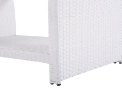 Lounge Set Rattan Weis 4-Sitzer Auflagen Grau San Marino