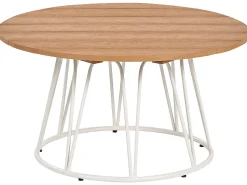 Lounge Set Stahl Weis 4-Sitzer Auflagen Beige Montesilvano