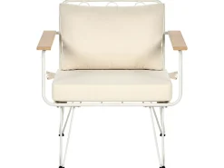 Lounge Set Stahl Weis 4-Sitzer Auflagen Beige Montesilvano
