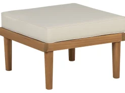 Lounge Set 5-Teilig Akazienholz Hellbraun 5-Sitzer Auflagen Creme Baratti