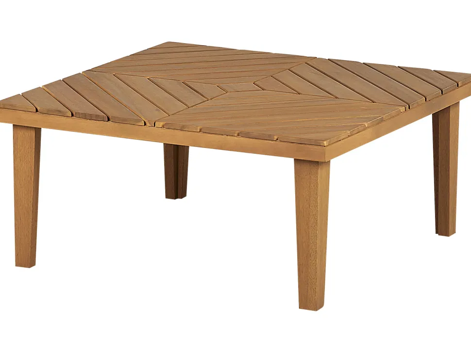 Lounge Set 3-Teilig Akazienholz Hellbraun 5-Sitzer Auflagen Creme Baratti